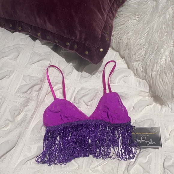 Hanky Panky Other - Rare NWT Hanky Panky after midnight purple tassel & lace bralette